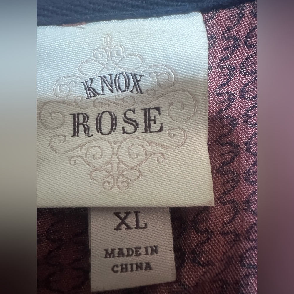 Knox Rose Burgundy Boho Lace-Up Long Sleeve Dress - Picture 6 of 7